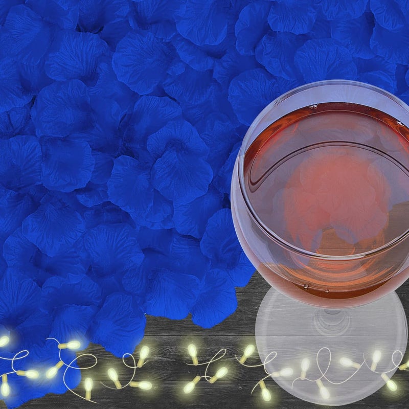 VKshop 4500 Pack Blue Rose Petals,Artificial Roses Flower Petals for Romantic Night,Valentine's Day and Weddings - Image 4